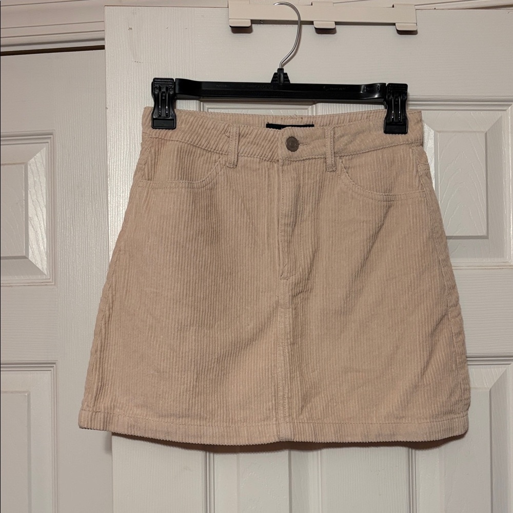 Forever 21 Light Tan Corduroy Mini Skirt